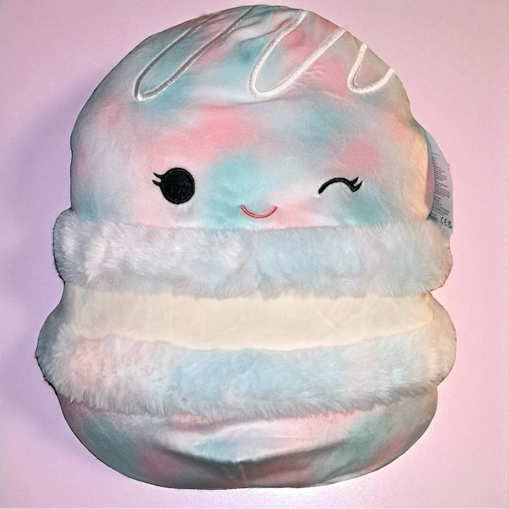 NWT Squishmallow Lizma 12” Tie-Dye Macaron Food Squad Plush HTF